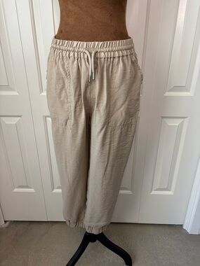 Zara Beige Jogger Pants, Size M